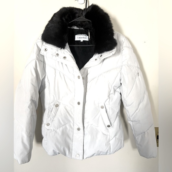 Calvin Klein Women's White Puffer Jacket size SMALL - Picture 1 of 7